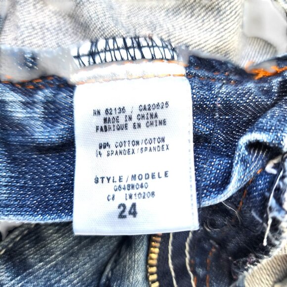 GUESS  Venice Flare Jeans Women 24 W x 31 L- Low Rise Retro Boot Cut Blue Denim - Picture 12 of 13